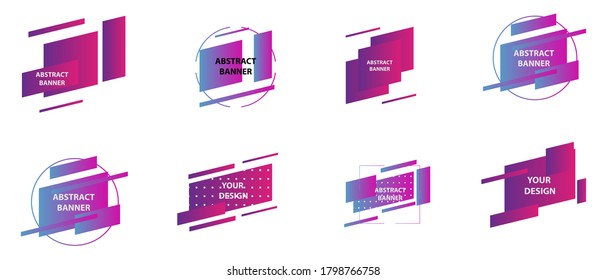 Conjunto moderno de pancartas abstractas. Ilustración de vectores aislados para banners. Plantilla para diseño web, afiche, aplicación móvil