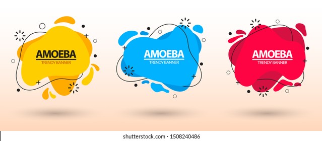 Modern set of abstract banners. Template ready for use in web or print design. Vector bright template banners.