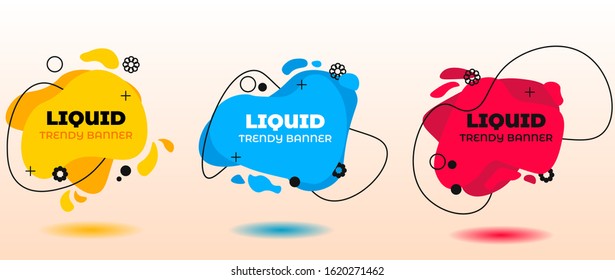 Modern set of abstract banners. Template ready for use in web or print design. Vector bright template banners