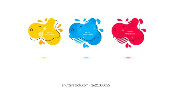 Modern set of abstract banners. Template ready for use in web or print design. Vector bright template banners.