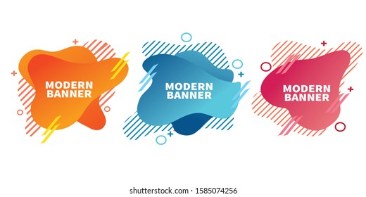 Modern set of abstract banners. Vector bright template banners. Template ready for use in web or print design. stock vector , EPS10