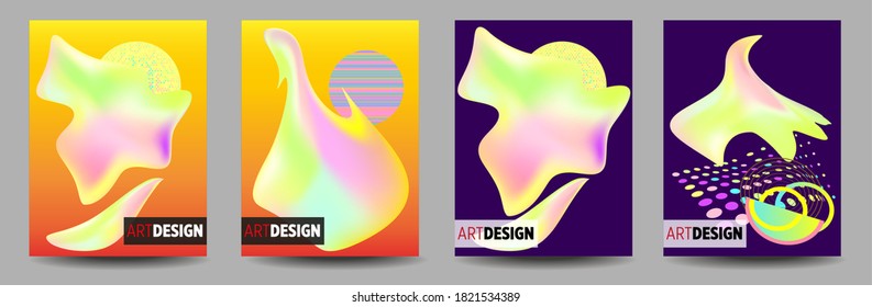Conjunto moderno de pancartas abstractas. Banners de plantillas brillantes para vectores. Plantilla lista para su uso en diseño web o de impresión.