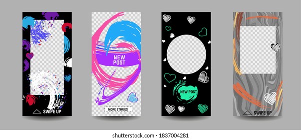 Modern set of abstract banners. Vector bright template banners. Design for social media.