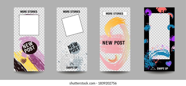 Modern set of abstract banners. Vector bright template banners. Design for social media.