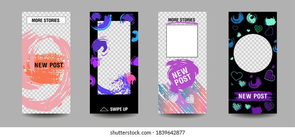 Modern set of abstract banners. Vector bright template banners. Design for social media.