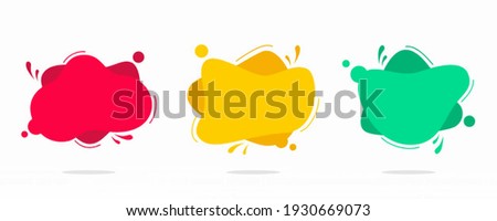 Modern set of abstract banners vector. flat geometric liquid color