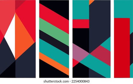 Conjunto moderno de cubiertas abstractas. Composición de forma de gradiente frío. Vector