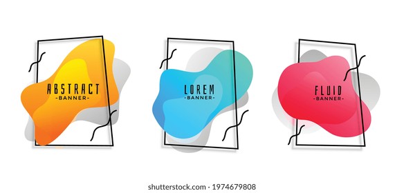 modern set of abstract fluid banners