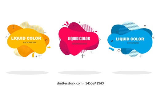 Modern set of abstract liquid shape. Vibrant color template banner with fluid shapes. vector