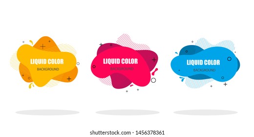 Modern set of abstract liquid shape. Vibrant color template banner with fluid shapes. vector illustration eps 10