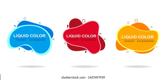 Modern set of abstract liquid shapes. Template banners with  flat fluid forms .Design template ready for use in web, print design or mobile apps. vector eps10