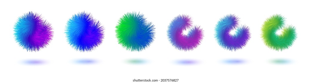 Modern set of bright abstract banners.Gradient trendy colors for design.Set for advertising labels .Multi-colored fur .Vector illustration.