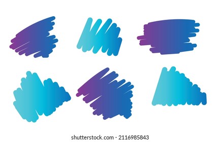 A modern set of bright gradient marker strokes. Linear highlighter  for text, design, presentations. Vector design.