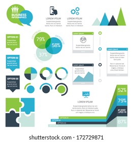 Modern set of business infographic vector elements