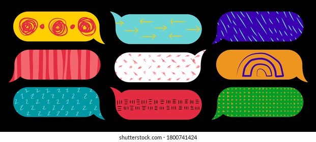 Modern set of chat bubble icons. Abstract speech bubbles collection. Concept for discuss social network, news, social networks, chat, dialogue speech bubbles.