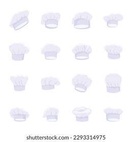 Modern Set of Chef Caps Flat Vectors 

