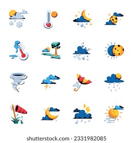 Modern Set of Climate Flat Icons 

