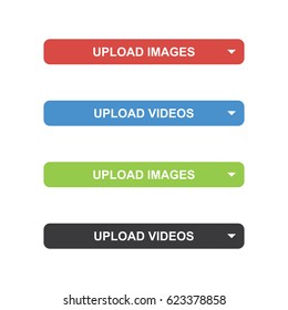 Modern set of colorful upload buttons