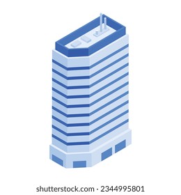 Modern Set of Corporate Buildings Isometric Icons 

