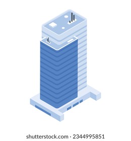 Modern Set of Corporate Buildings Isometric Icons 

