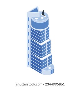 Modern Set of Corporate Buildings Isometric Icons 

