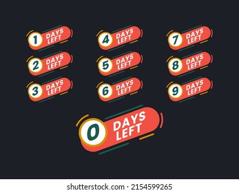 Modern set of countdown days for sales promotions, discounts, etc.