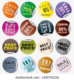 modern set design as a discount with coloring for your business. as a discount, coupon, best price with a circle using 3D style.
