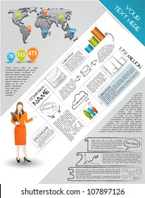 Modern set elements of infographics. World Map and Information Graphics