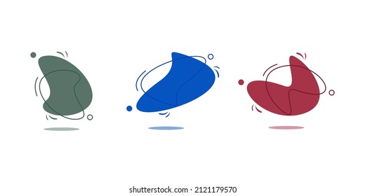 Modern set of flat liquid color abstract background