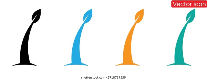 Modern set of four colorful leaf icons in a simple and elegant design, perfect for business or eco-friendly branding and visual identity projects.