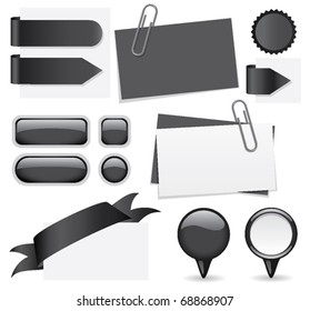 Modern set of graphite web elements. Customize them with your own text.