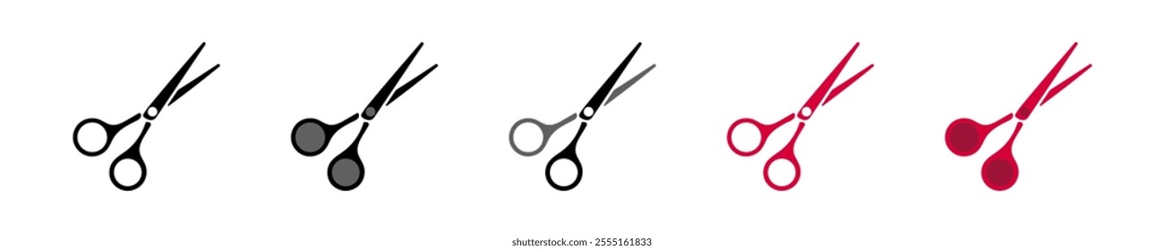 Modern set icon scissor. Simple clipper icons om white background. Isolated graphic illustration tool shear in vector design