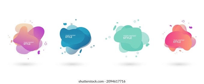 Modern Set of infographi abstract Objects and curved Gradient abstractive design used for Options, banners, presentations, charts, flow Template.