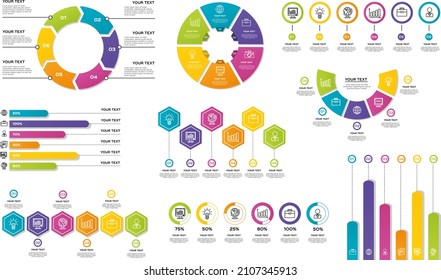 Plantilla de infografía moderna con diagrama y barras de estadísticas. Informe de gráficos de finanzas. Se puede usar para infografías, gráficos de flujo, presentaciones, sitios web, banners, impresos. UI, UX, GUI. Vector