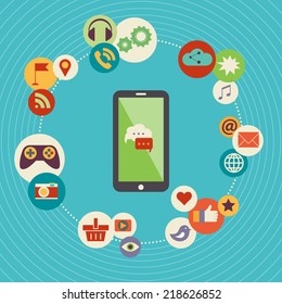 A modern set of infographics and icons Social Media. Abstract infographics design. Social network, communication in the global computer networks.