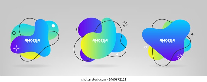 Modern set of liquid abstract banners. Vector template banners. Template ready for use in web or print design