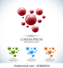 El moderno icono de logotipo conjunto dna y molécula. Plantilla vectorial para medicina, ciencia, tecnología, química, biotecnología.