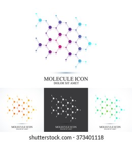 Modern set logotype icon dna and molecule. Vector template for medicine, science, technology , chemistry