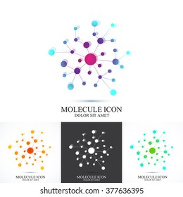 Modern set logotype icon dna and molecule. Vector template for medicine, science, technology , chemistry, biotechnology.