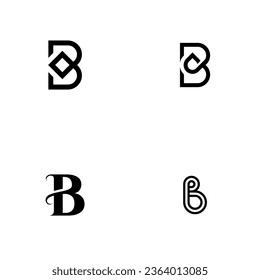  modern set for monogram letter B logo