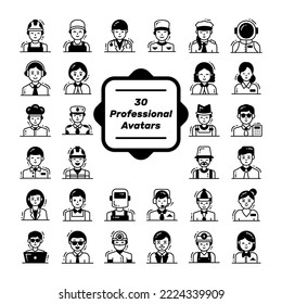 Modern set of people avatars, various human characters staff. Premium quality symbol collection. Simple mono pictogram pack. vector logo concept for web graphics.