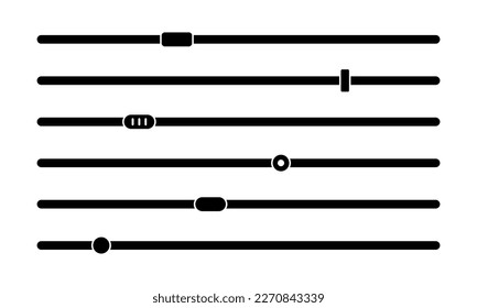Modern set with slider bar vector icons. UI slider bar for app and web site. Vector 10 Eps.