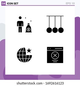Modern Set of Solid Glyphs and symbols such as business; internet; competition; sport; communication Editable Vector Design Elements