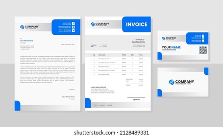 Modern set of stationery business pack