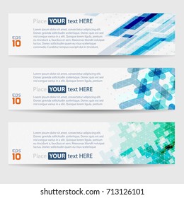 Modern set of three banners, from multicolor polygonal objects. Eps10.