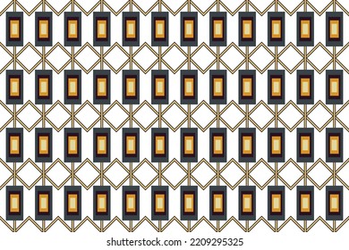 Modern seventies It is a pattern created by combining geometric shapes. Create beautiful fabric patterns. Design for print. Using in the fashion industry.
