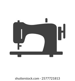 Modern Sewing Machine Icon Black and White