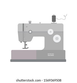 Modern sewing machine isolated on white background. Vector illustration for your graphic design.