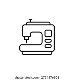 Modern Sewing Machine Outline Icon For Textile Craft And Fashion Design Hobbies
