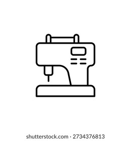 Icono de contorno de máquina de coser moderna para sastrería de ropa y proyectos de artesanía de bricolaje